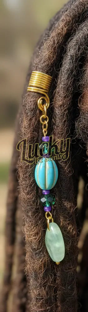 Colorful beaded charm with a gold clasp